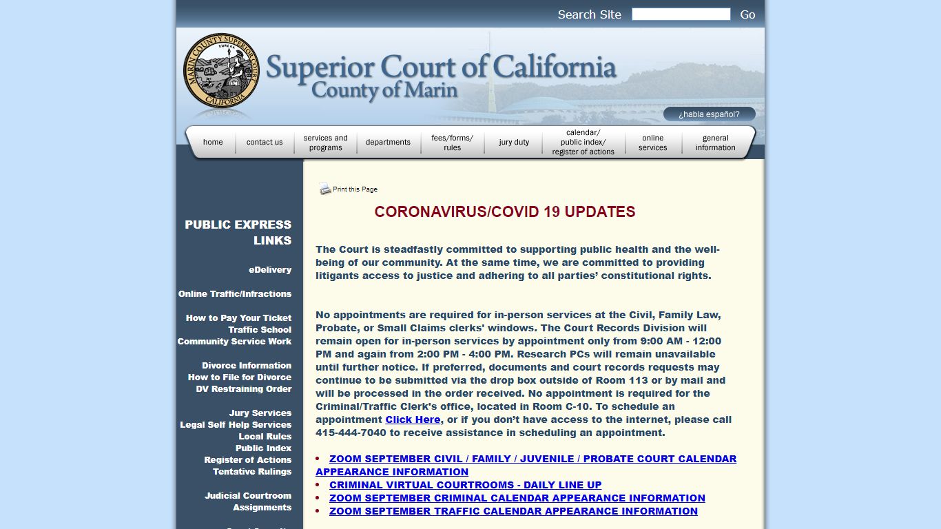 Marin County Superior Court – Records Management and Exhibits